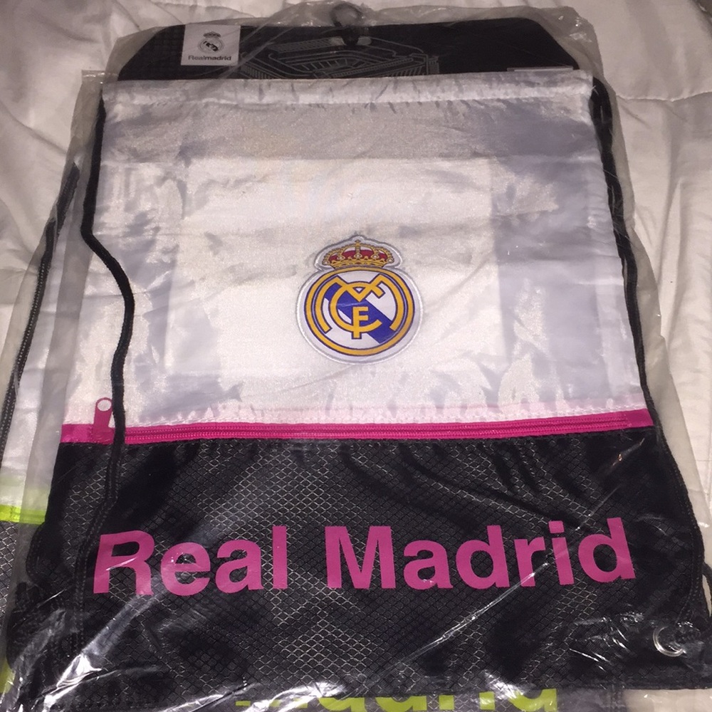 Pink Real Madrid Drawstring bag